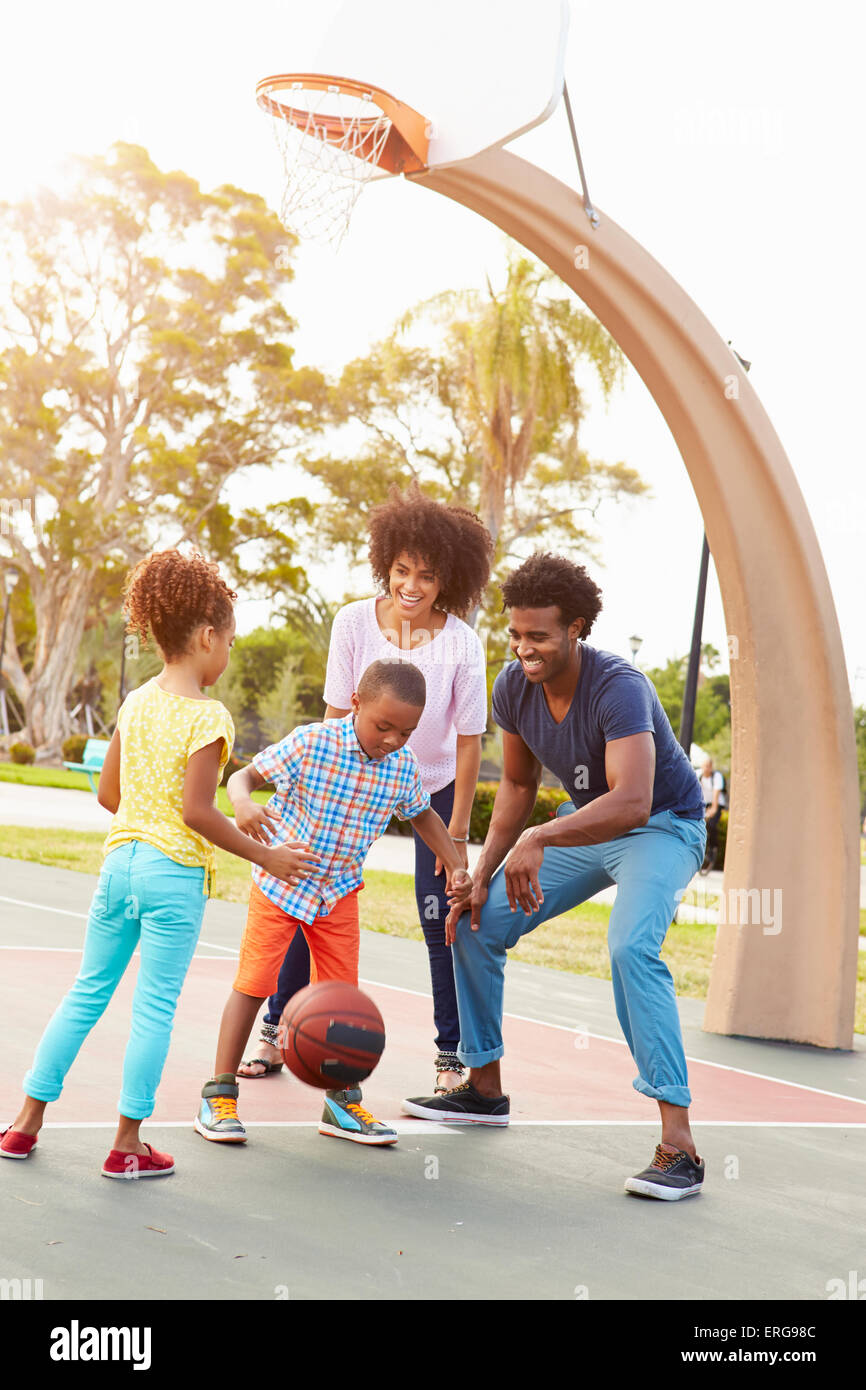 Family Playing Basketball Together Stock Photo - Alamy