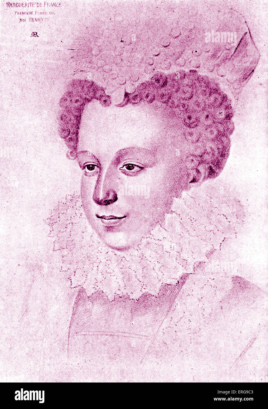 Marguerite de Valois. Queen of France and of Navarre, 14 May 1553 – 27 March 1615. Married Henry IV of France. Stock Photo