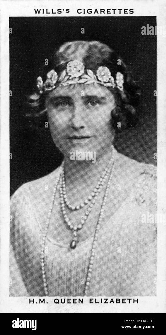 Elizabeth, the Queen consort, formerly Lady Elizabeth Bowes-Lyon. Wife of King George VI. From commemorative coronation album Stock Photo