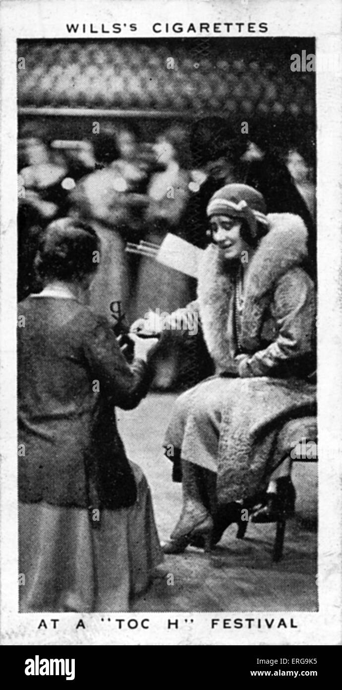 Queen Elisabeth (then Duchess of York), at a 'Toc H' Festival, in Royal Albert Hall, 1934. Queen supported the Toc H League of Stock Photo