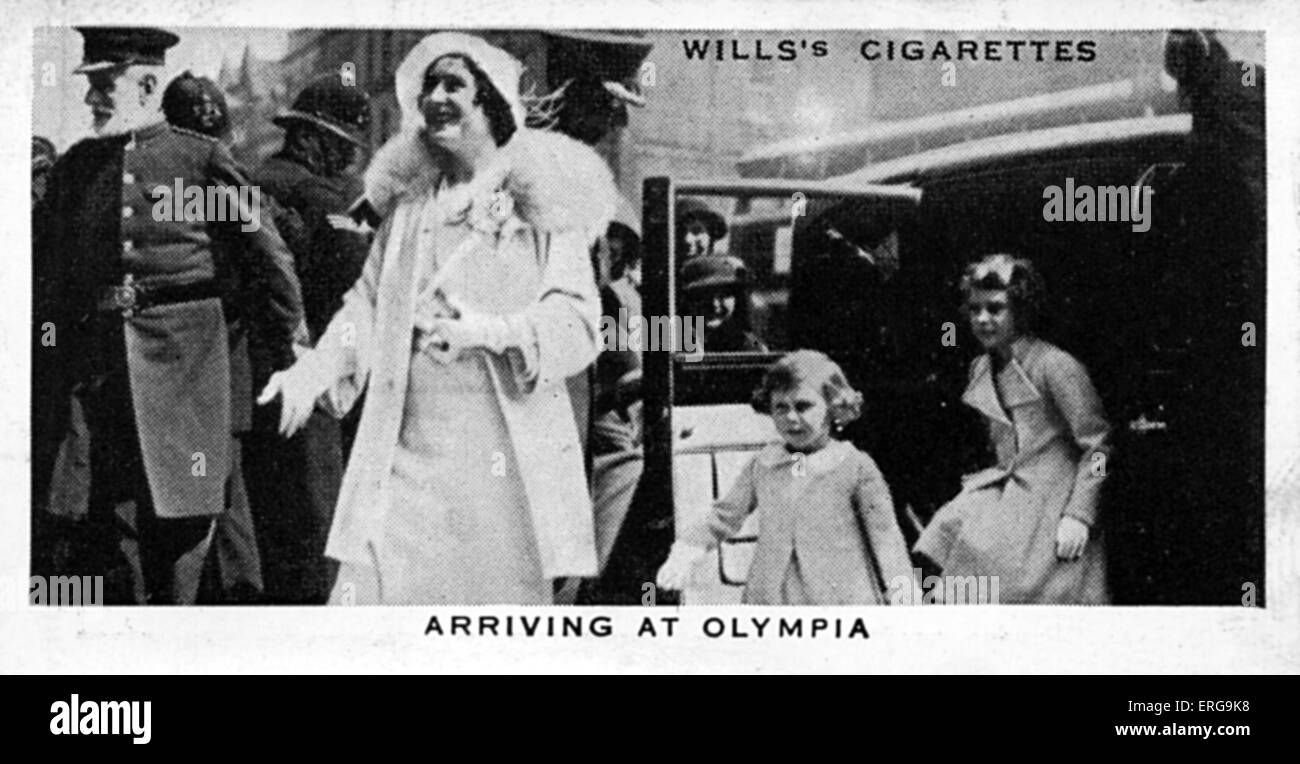 King George VI and his family - the Queen, Princess Elizabeth and  Princess Margaret - arriving at the Royal Tournament Stock Photo