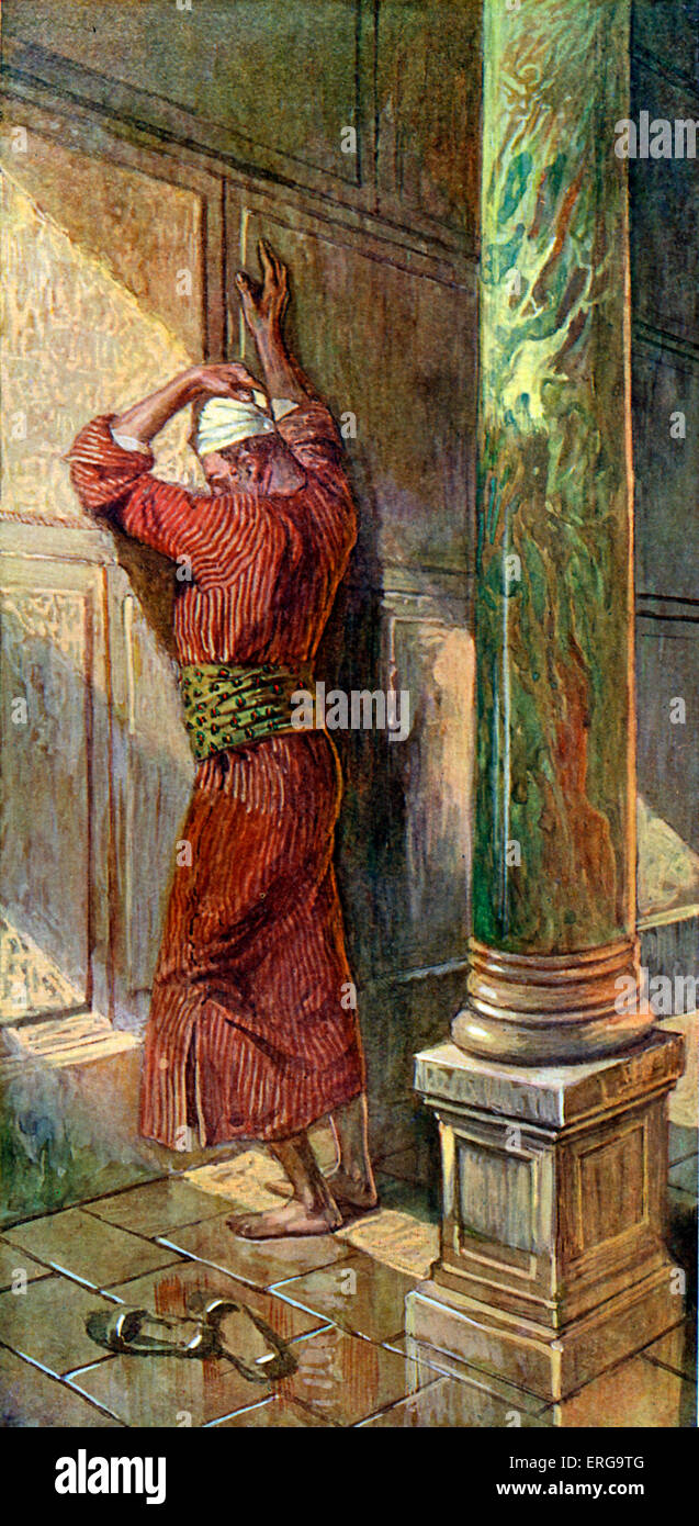 'Praying in the temple' by J James Tissot. Illustration to Psalm LXVI (66): 'I will go into thy house with burnt offerings: I Stock Photo
