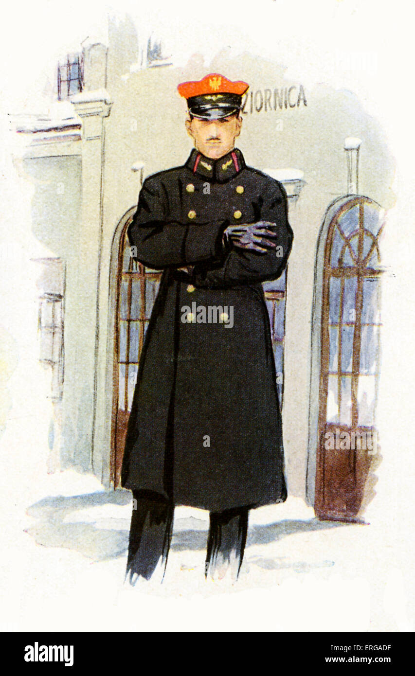 Railway staff uniforms, 1920-30s: Polish  railway station master Stock Photo