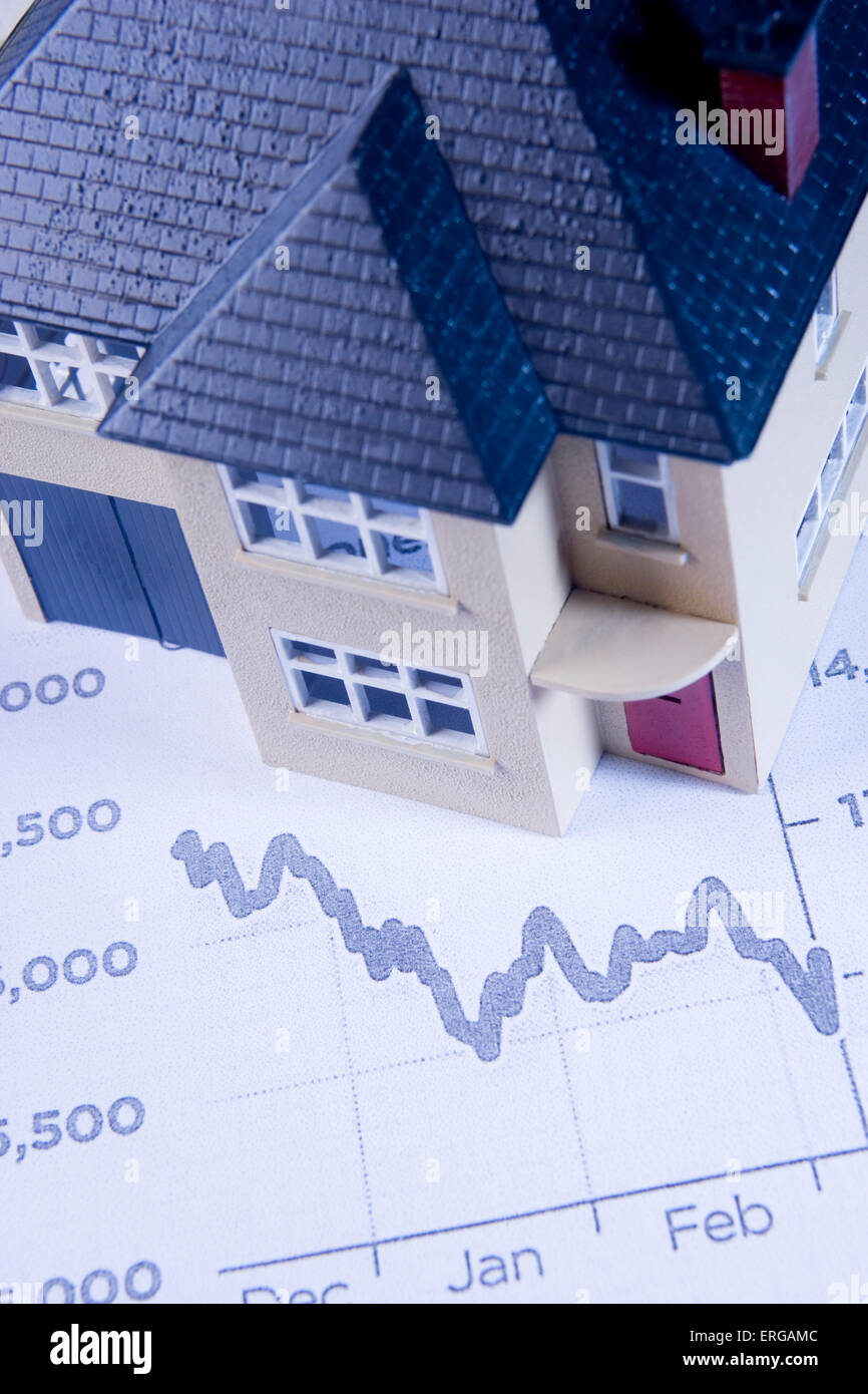 Concept Showing Decline In Housing Market Stock Photo