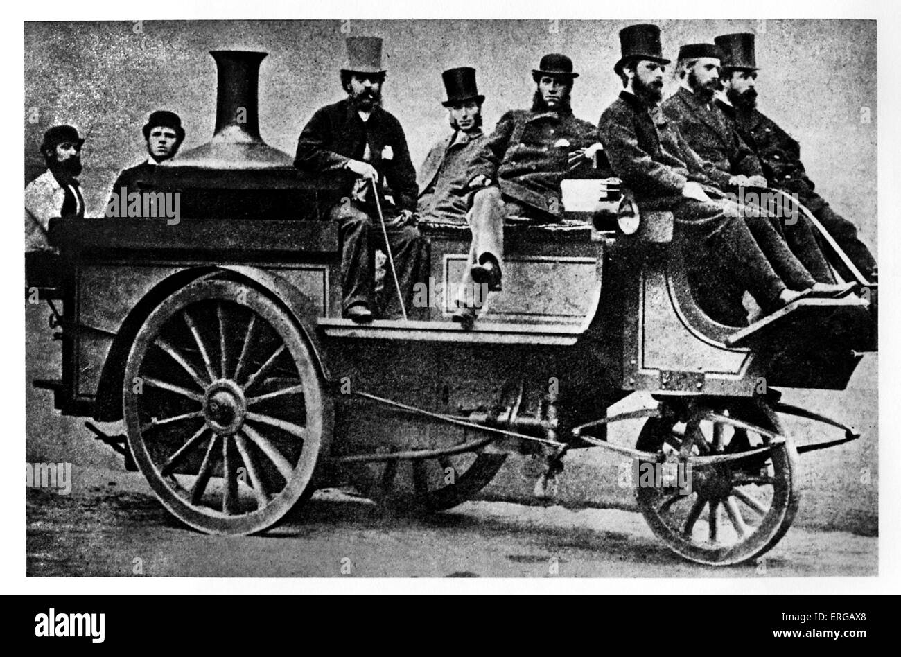 English steam car, ca 1860. Stock Photo