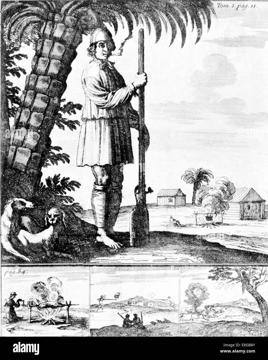 Bucaneer Of Hispaniola / Haiti In The West Indies Holding Rifle Stock