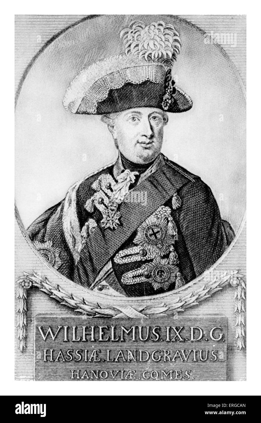 Portrait of William, Elector of Hesse 1743 – 1821, after a painting by Wilhelm Bottner, German painter 1752 - 1805 Stock Photo