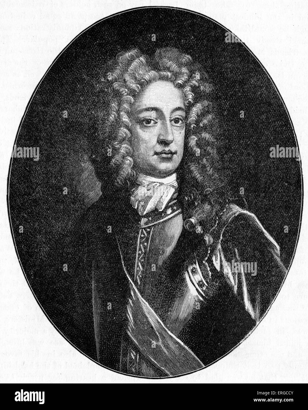 James Edward Stuart - portrait. Also known as 'the old Pretender'. Son of deposed English king, James II. Brought up in France, Stock Photo