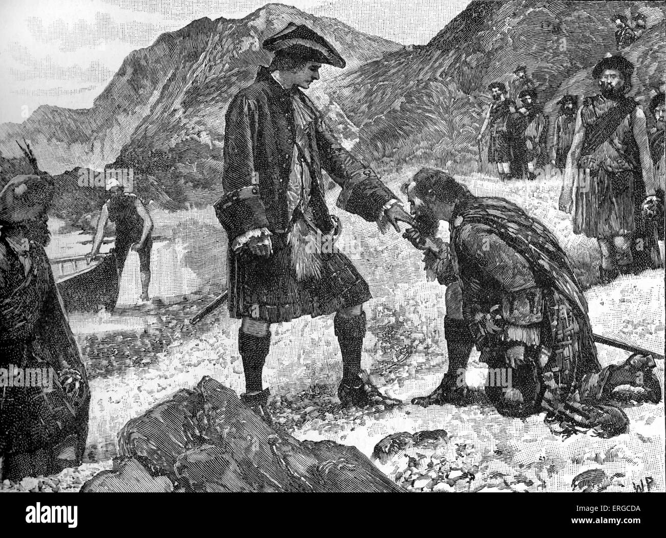 The Landing of Prince Charlie - in Eriskay, Scotland, 1745. Charles Edward Stuart. Also known as 'Bonnie Prince Charlie' and