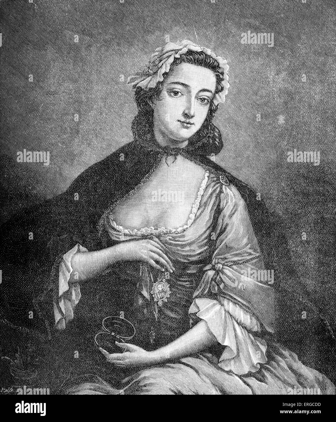 Flora MacDonald - portrait after J. Markluin, 1747. FM helped Prince Charlie (Bonnie Prince Charlie; Charles Edward Stuart) Stock Photo