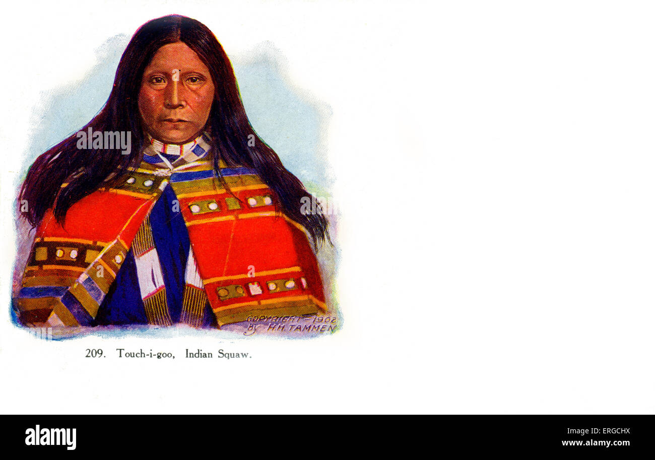 Touch-i-goo, Ute Indian woman. Illustration by H.H. Tannen, 1902. From a series depicting Ute Indians. Stock Photo