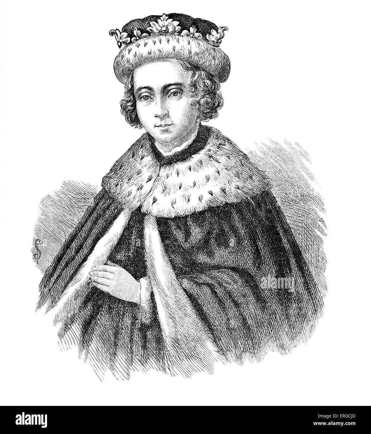 Edward V of England portrait . King of England from 9 April 1483