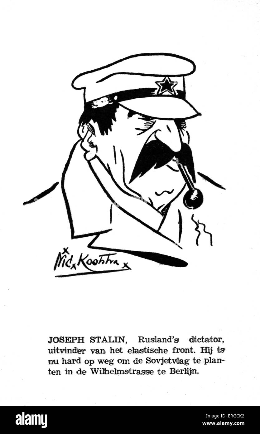 Joseph Stalin - Dutch caricature. Joseph Vissarionovich Stalin, premier of the Soviet Union (6 May 1941 - 5 March 1953): 18 Stock Photo