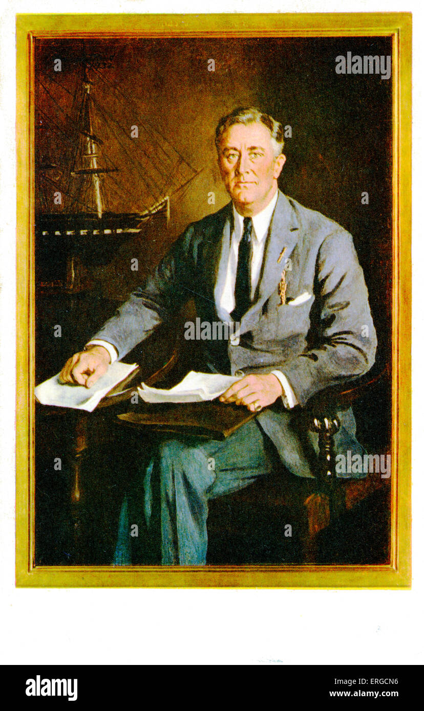 Roosevelt - portrait by Rand, 1932. Franklin D. Roosevelt, 32nd President of the United States: 30 January 1882 – 12 April 1945. Ellen Emmet Rand, American artist: 1875 - 1941. Stock Photo