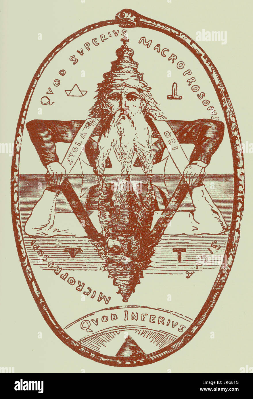 The Great Symbol of Solomon- from illustration by  Eliphas Lévi, published in his work 'The History of magic', translated by Stock Photo