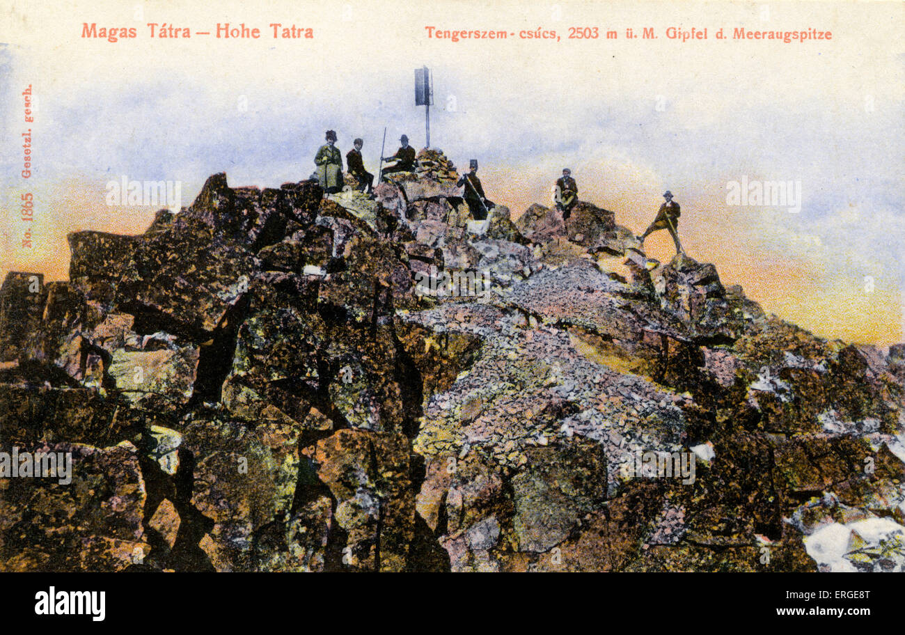High Tatra Moutains (Hungarian: Magas-Tátra, Slovak and Czech: Vysoké Tatry, Polish: Tatry Wysokie). Mountain range on the Stock Photo