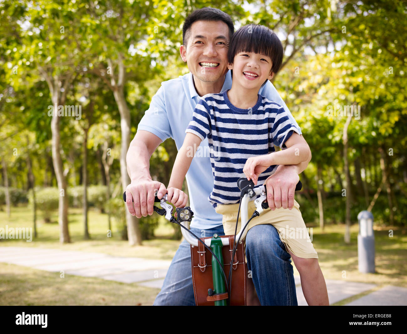 happy father and son Stock Photo