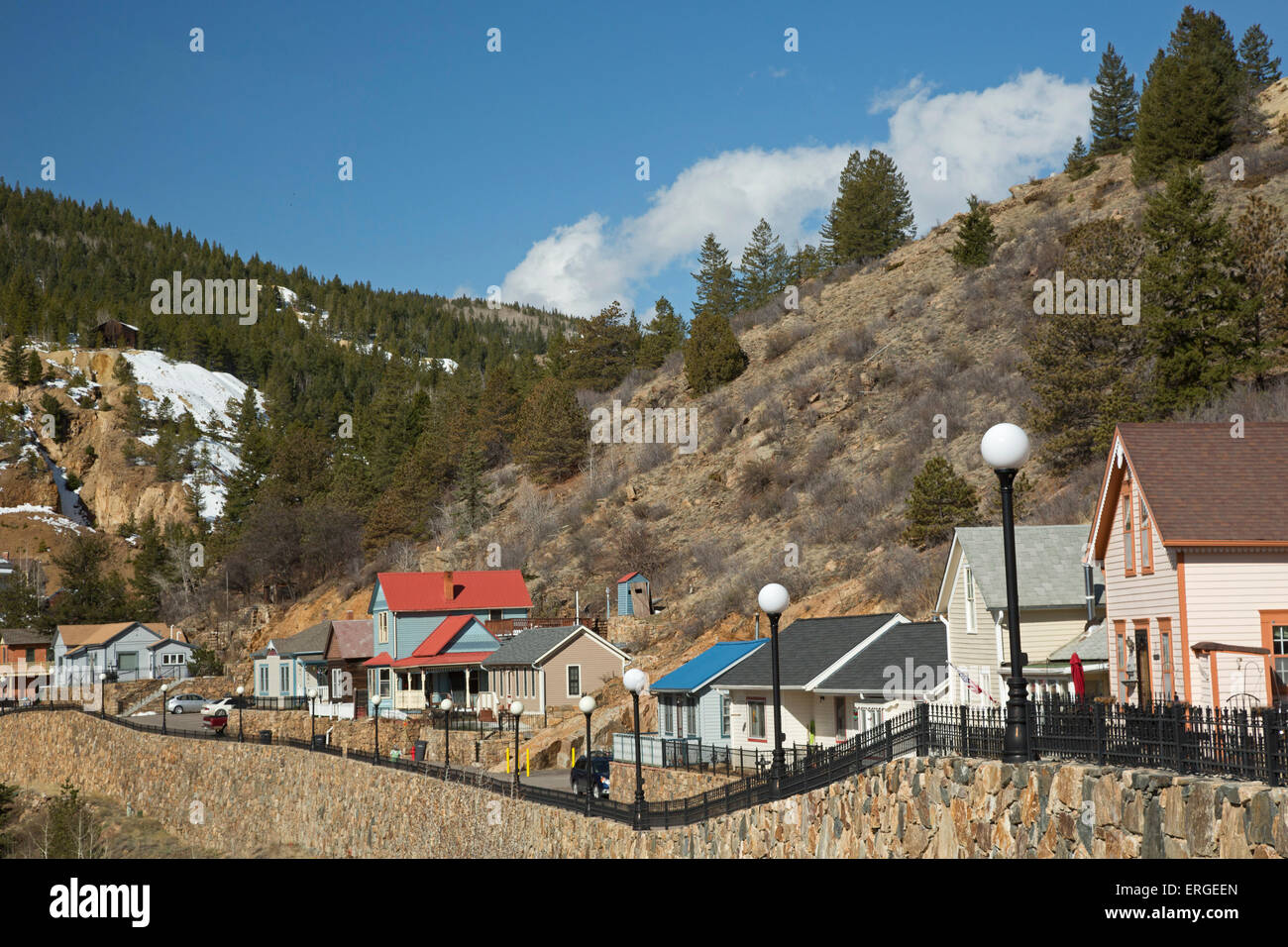 Black Hawk, Colorado - A street in the historic district of Black Hawk, located in the mountains west of Denver. Stock Photo