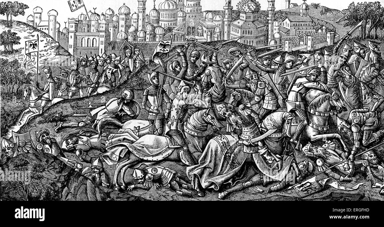 Conquest Of Jerusalem By Charlemagne From Miniature In Chroniques De Charlemagne 15th Century Manuscript Fictional Stock Photo Alamy
