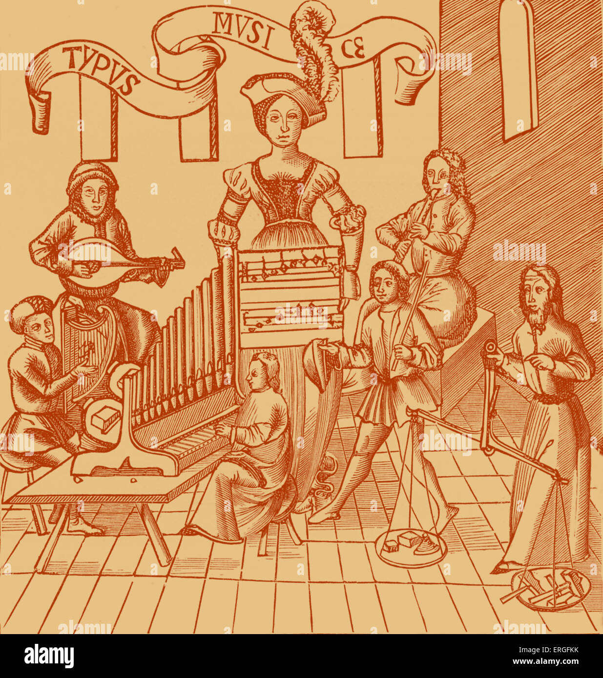 Renaissance music engraving hi-res stock photography and images