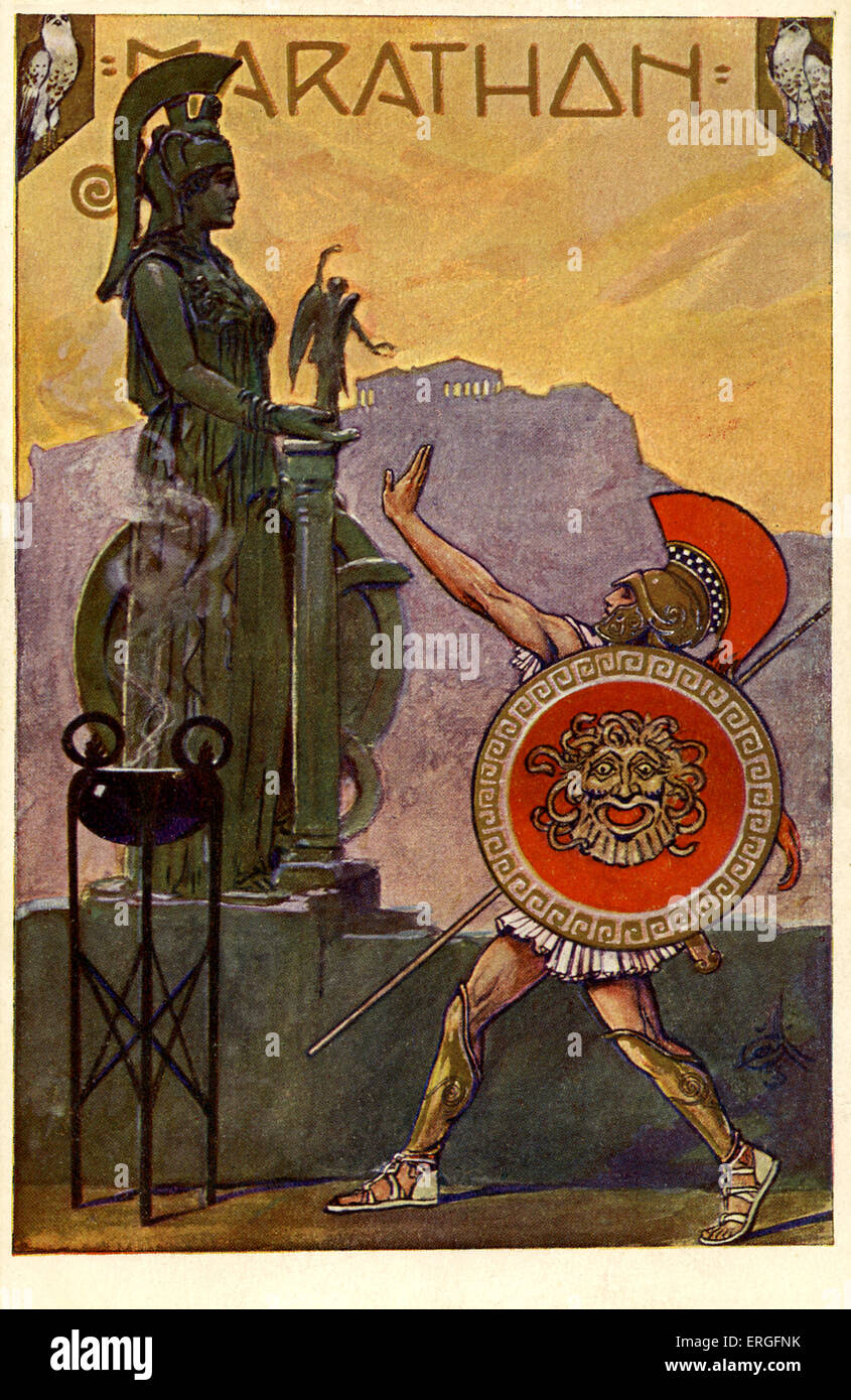 1912, the first 'All-Slavic Slet' (Všeslovanský slet, with over 30,000 Sokols) in Prague, Czechoslovakia. VI Slet. Ancient Greek reference to original Olympics. Burning flame. Stock Photo