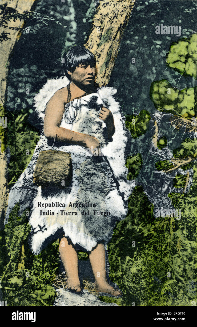 Indigenous Indian, Tierra del Firego, Argentina Stock Photo