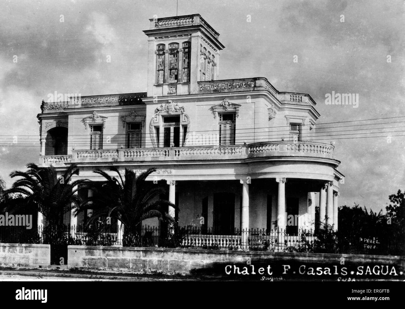 Chalet F. Casals, Sagua, Cuba. 20th century. Stock Photo