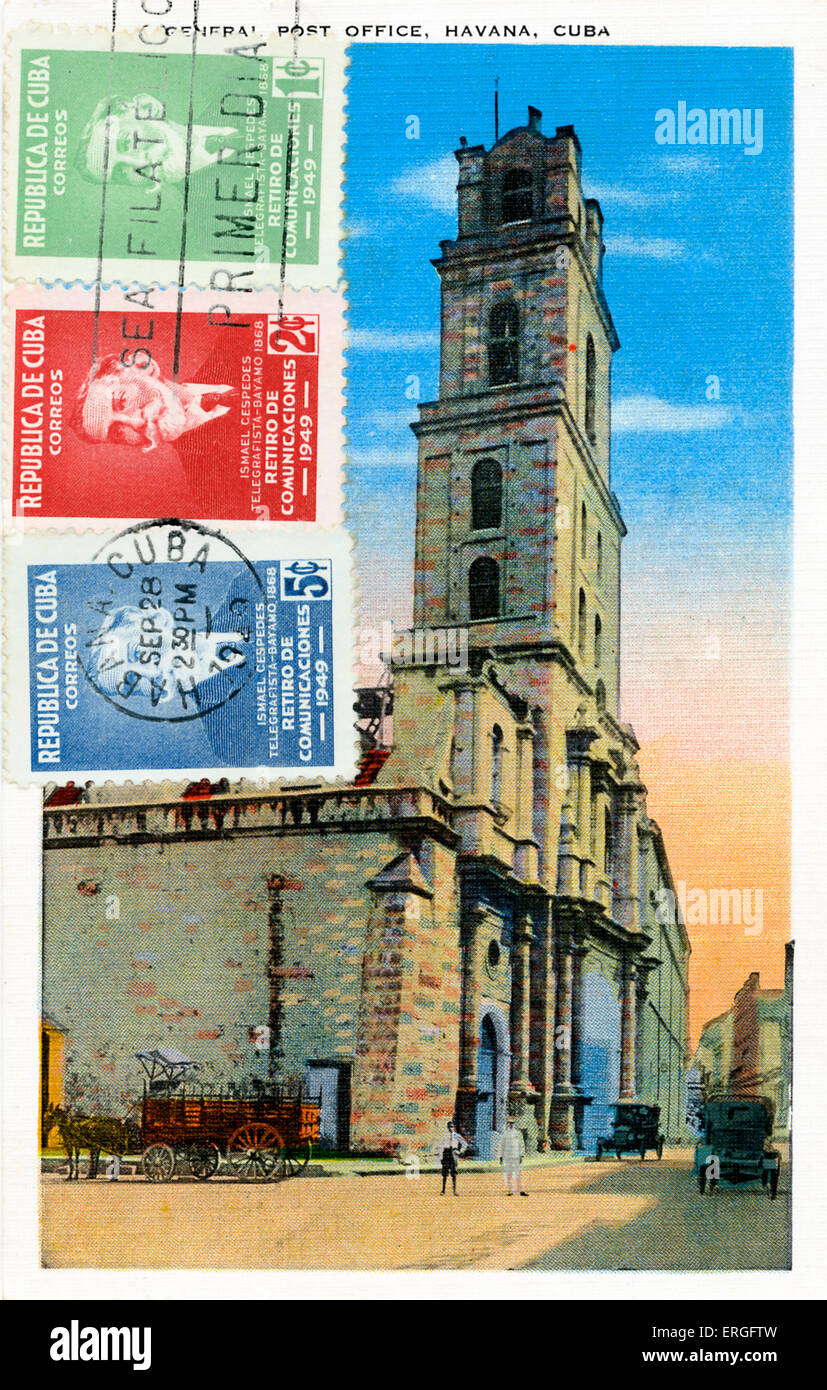 General Post Office, Havana, Cuba. C. 1949. (Estacion Central o