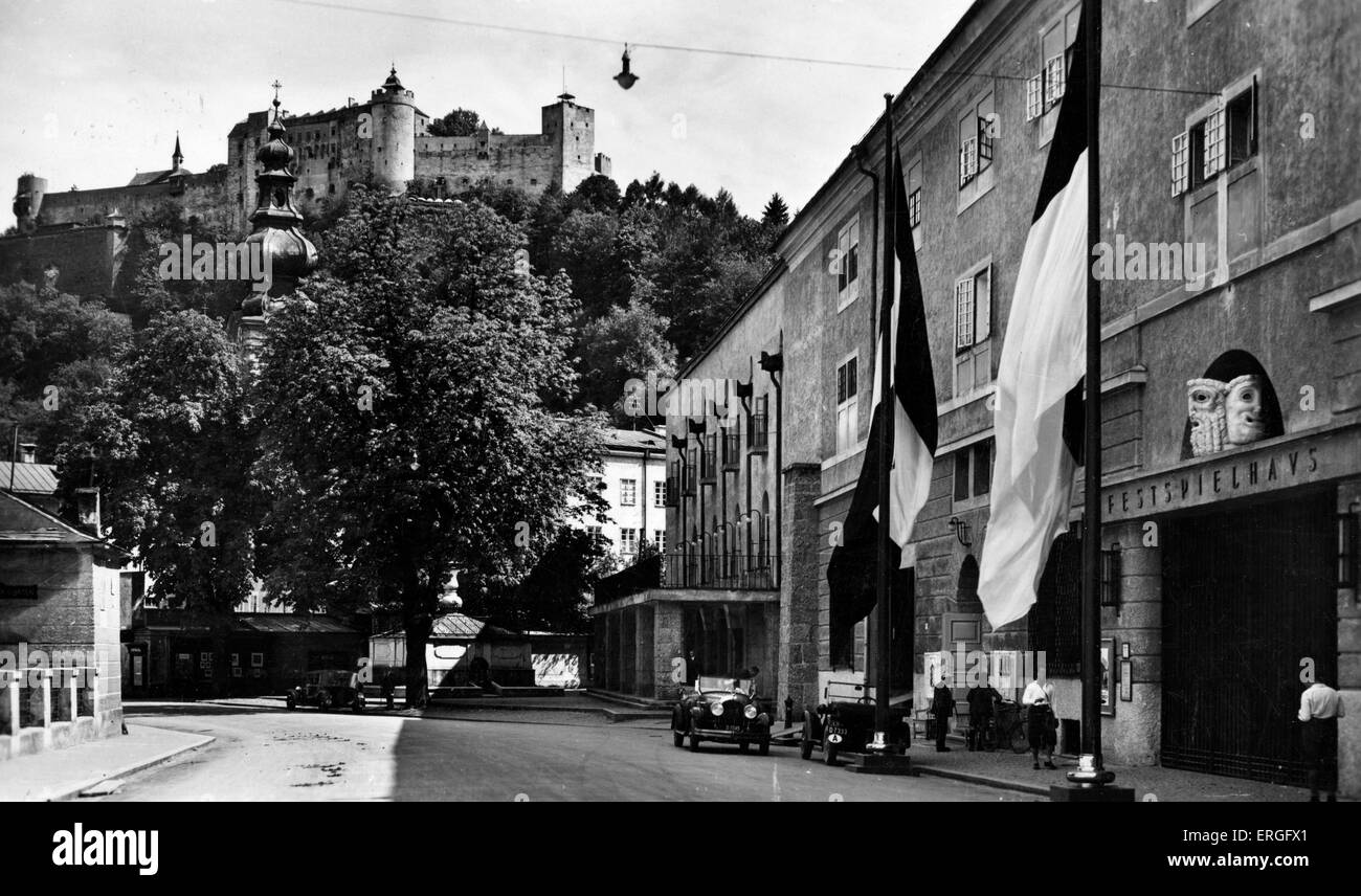 Salzburg großes festspielhaus Black and White Stock Photos