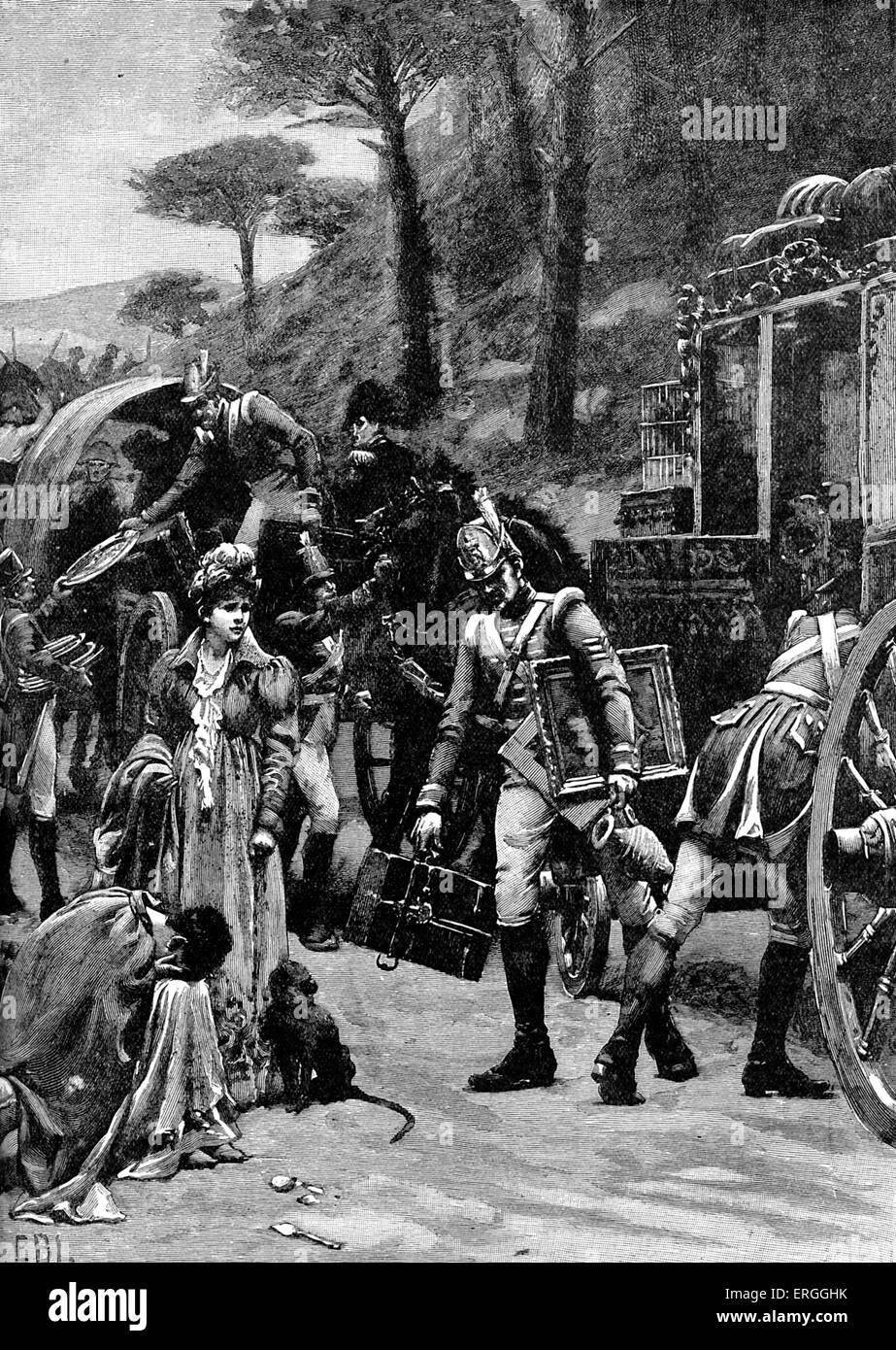 Battle of Vitoria, Spain, 21 June 1813 during Penisula War of the Napoleonic Wars. King Joseph Bonaparte fleeing Vitoria. Stock Photo