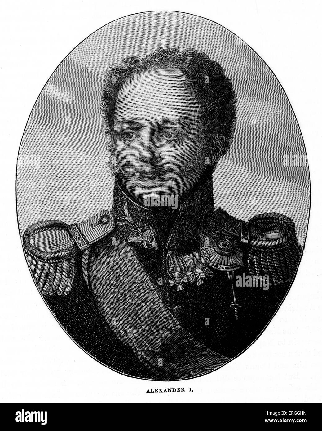 Alexander I of Russia - portrait. Emperor of Russia from 23 March 1801 to 1 December 1825 andfirst Russian King of Poland from Stock Photo