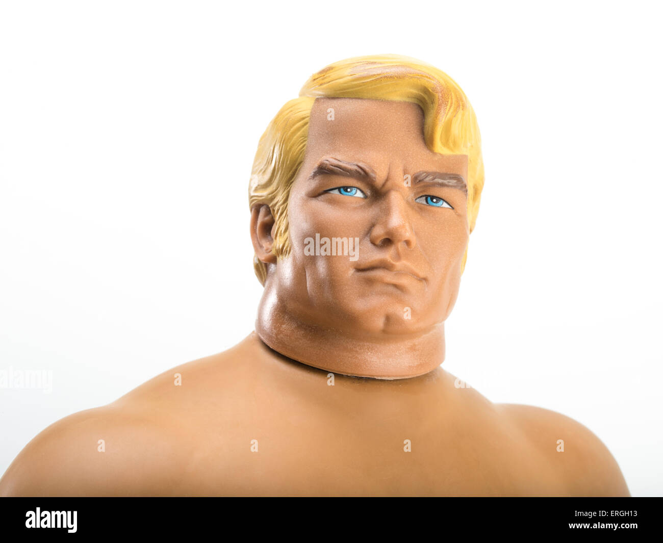 Stretch Armstrong latex with corn syrup gel action figure from 1976 by Kenner Stock Photo