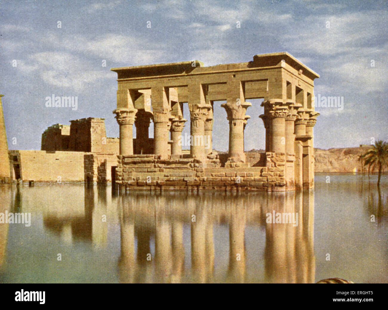 The Temple of Trajan, on the Island of Philae, Egypt. Roman temple built in the Forum of Trajan. Stock Photo