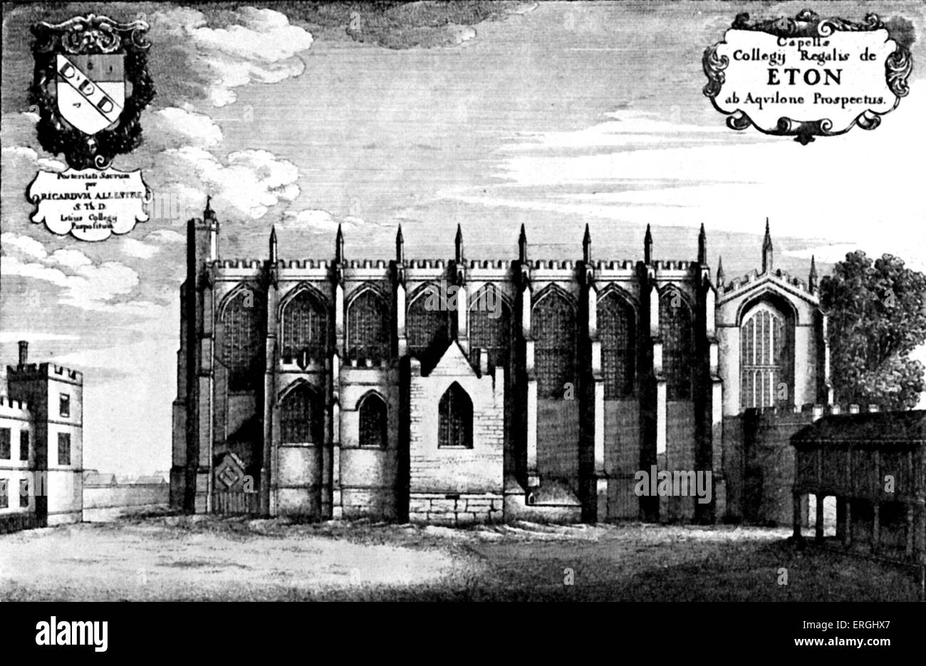 Eton Chapel. Drawn and engraved by Wenceslas Hollar (1607 - 1677), 1672 Stock Photo