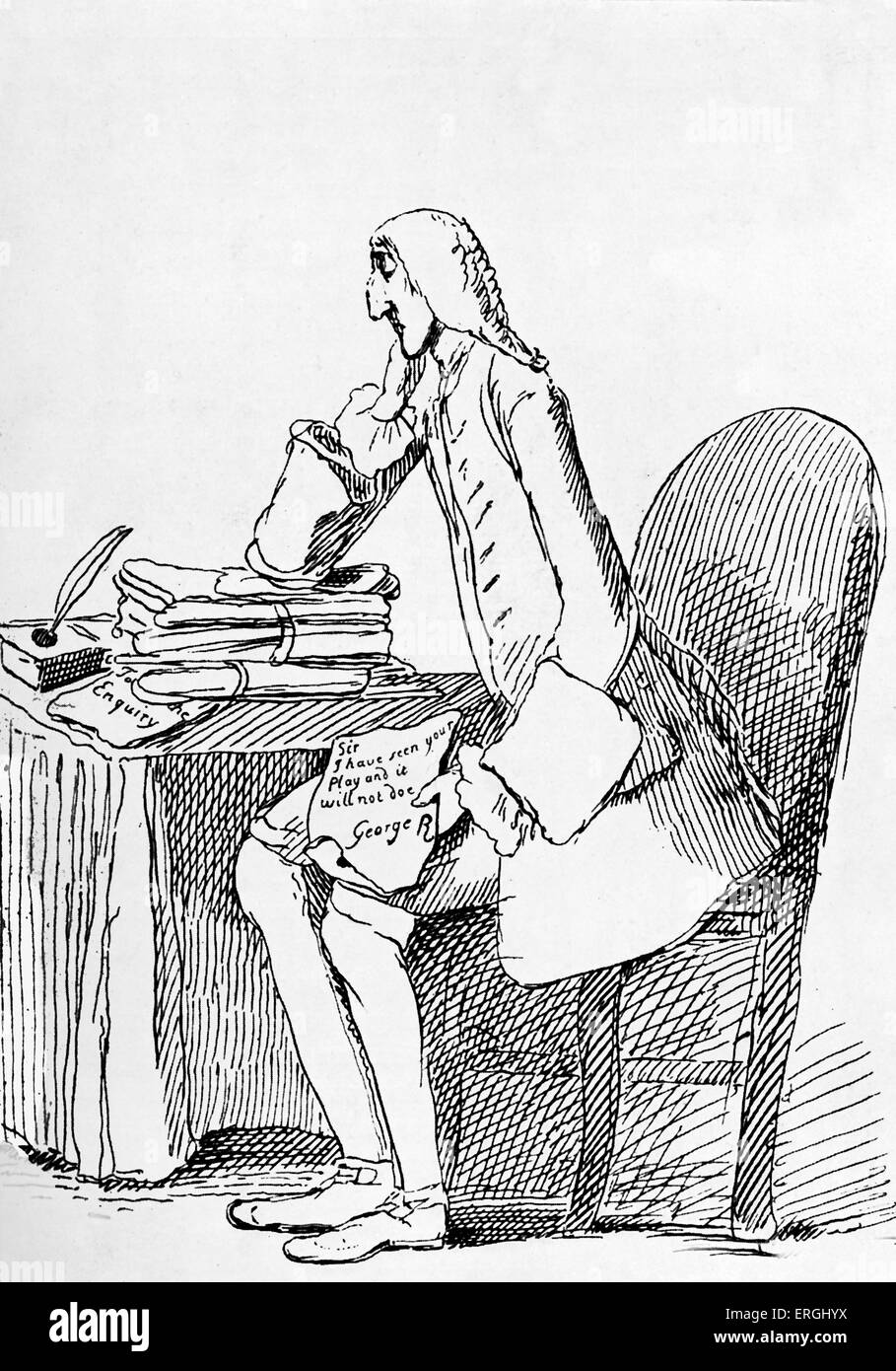 'The Distressed Statesman' - caricature of William Pitt  1st Earl of Chatham (known as William Pitt the Elder) following his Stock Photo