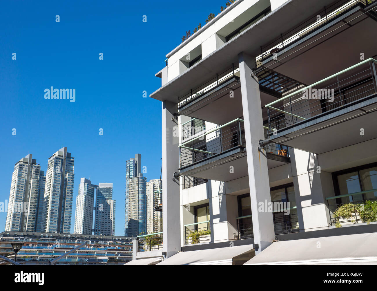 A modern apartment house in Puerto Madero, Buenos Aires Stock Photo