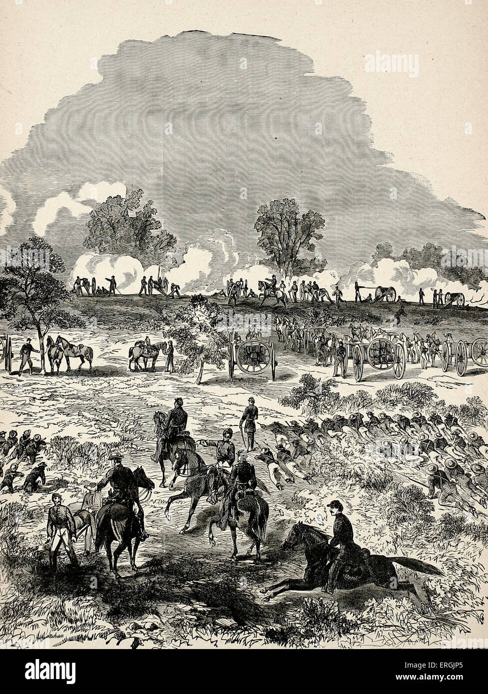 First Massachusetts Battery at Frazier's Farm, USA Civil War Stock Photo