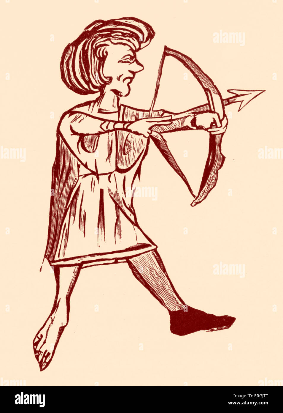 Welsh archer in the 13th century Stock Photo