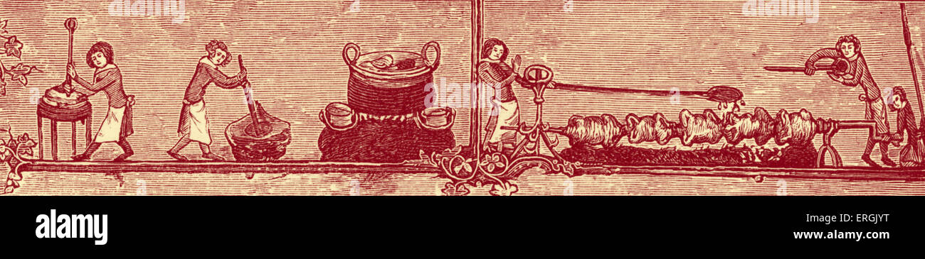 Bakers and cooks, 1338 - 1344. Stock Photo