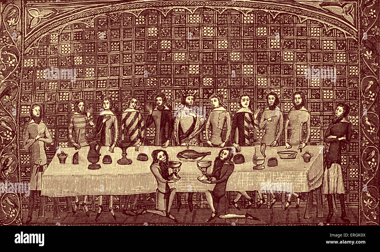 A Royal Banquet, A.D 1338 - 1344. Stock Photo