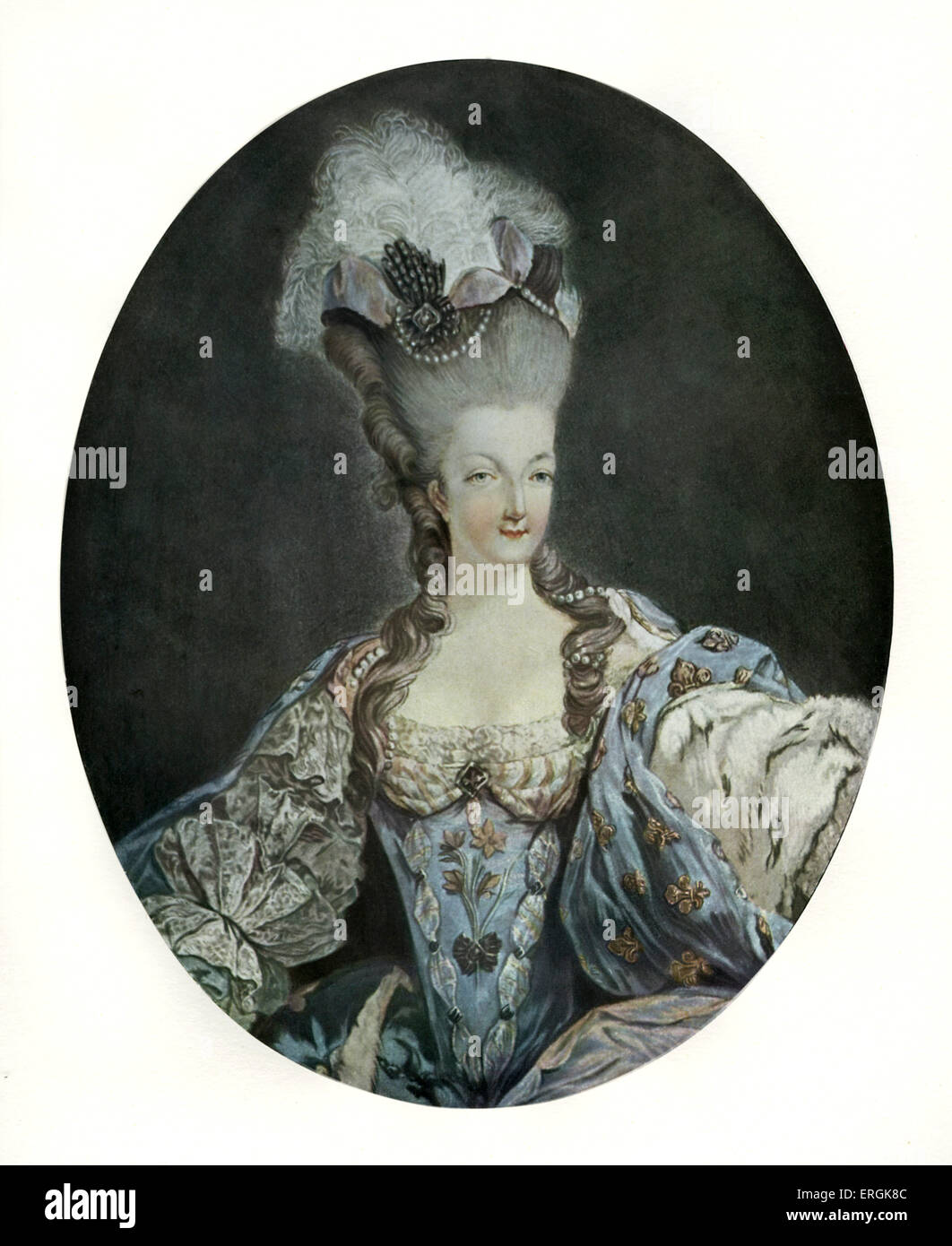 Marie Antoinette, Queen of France (1755 - 1793)  - after engraving  by Francois Janinet. Married Louis XVI in 1770 and became Stock Photo