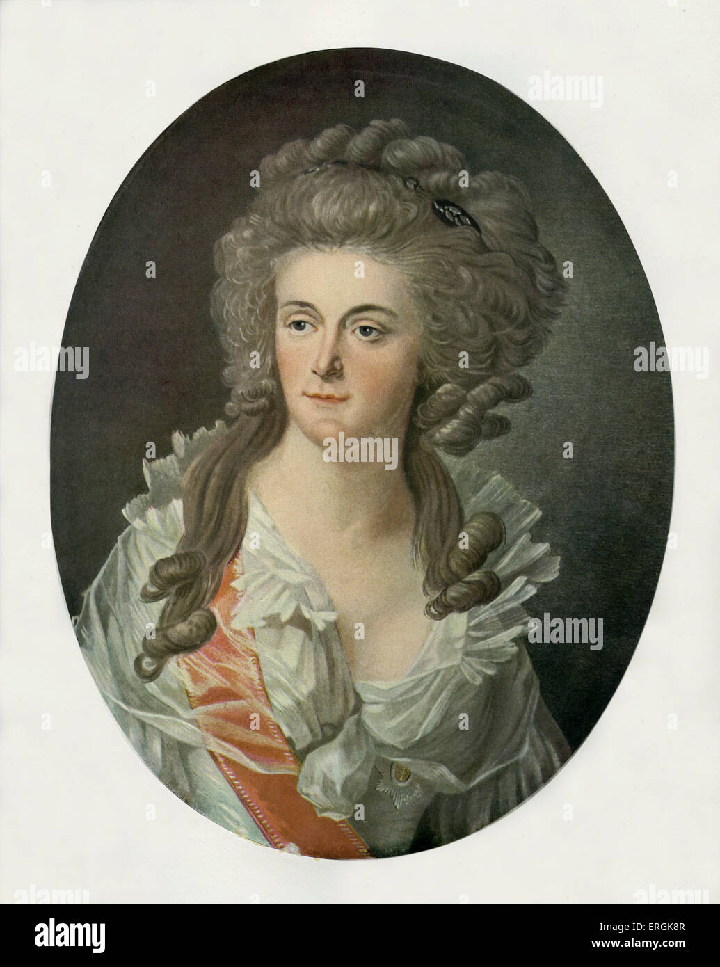 Princess Frederica Sophie Wilhelmine (1751-1820), after engraving by Charles Melchior Descourtis, after Stefano Torelli (1712 - Stock Photo