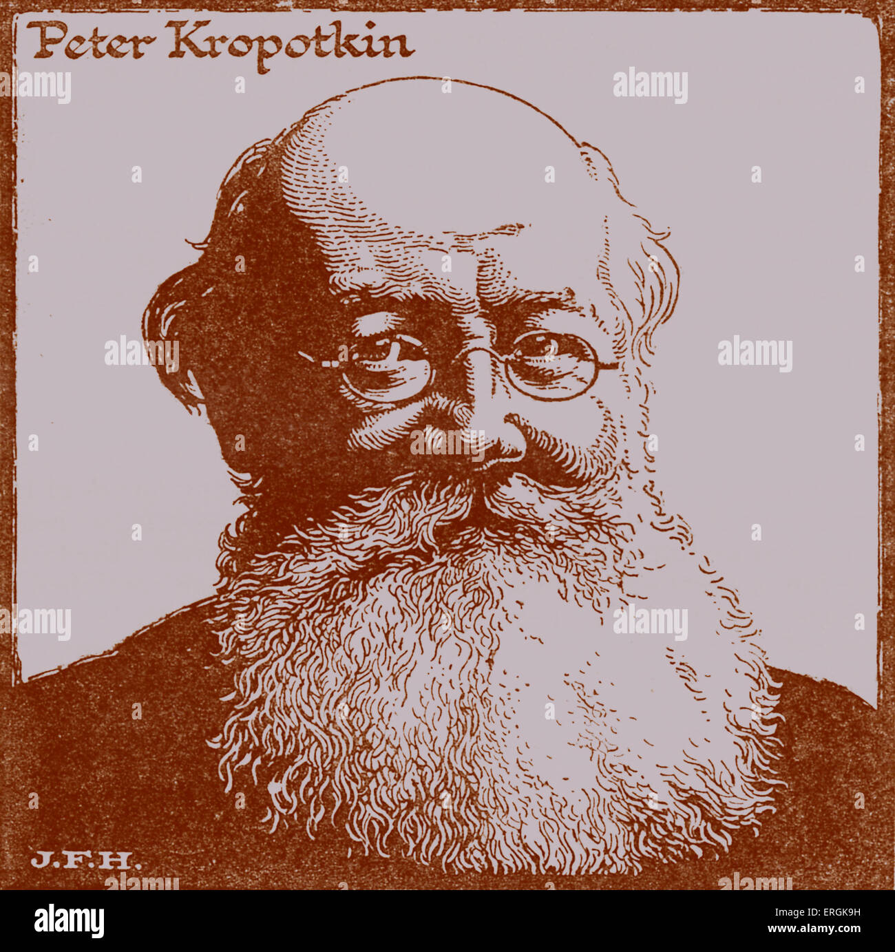 Peter Kropotkin (1842 - 1921), Russian anarcho-communist and revolutionary, 1917. Stock Photo