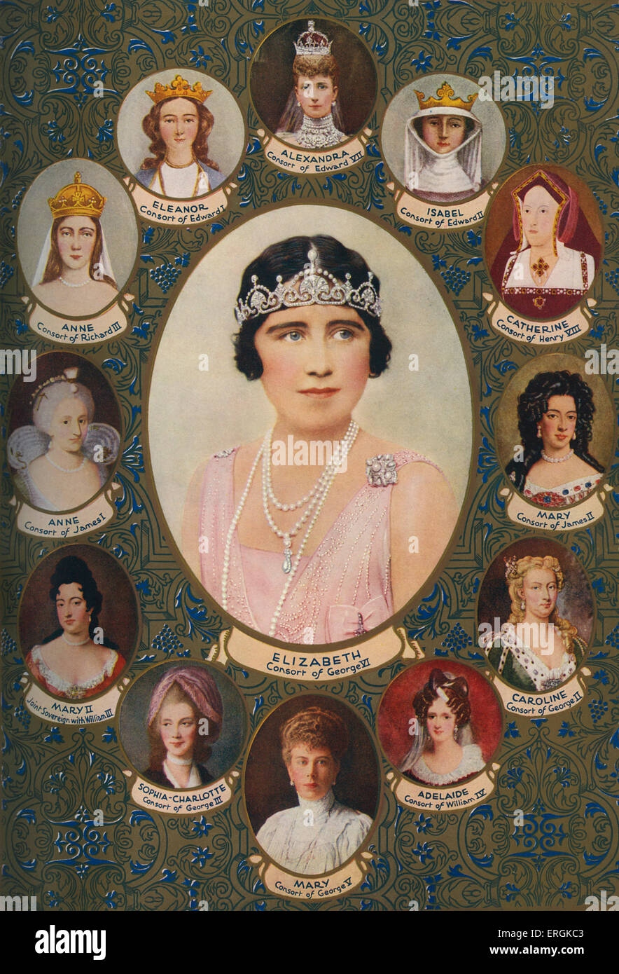 Queen Consorts crowned in Westminster Abbey portraits include