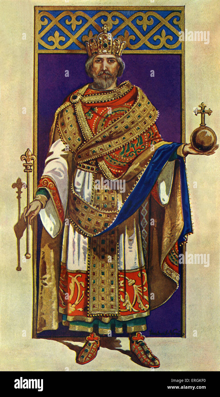 Emperor Charlemagne 742 – 814. King of the Franks from 768 - 814, King of the Lombards from 774 - 814, and head of the Stock Photo
