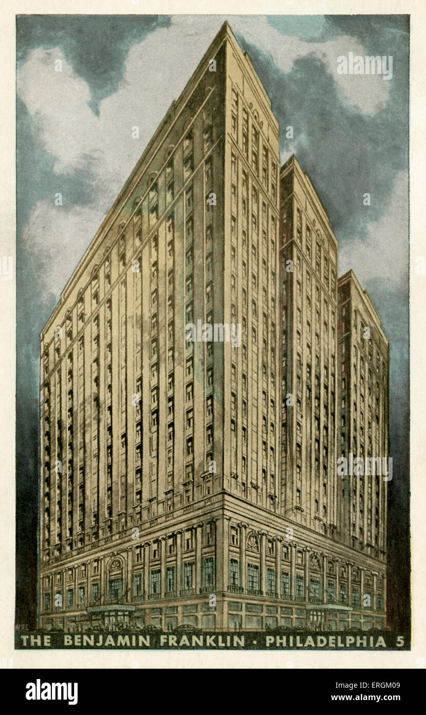 The Benjamin Franklin Hotel, Philadelphia. Also called 'The Ben', the hotel was opened in 1925 by American architect Horace Stock Photo