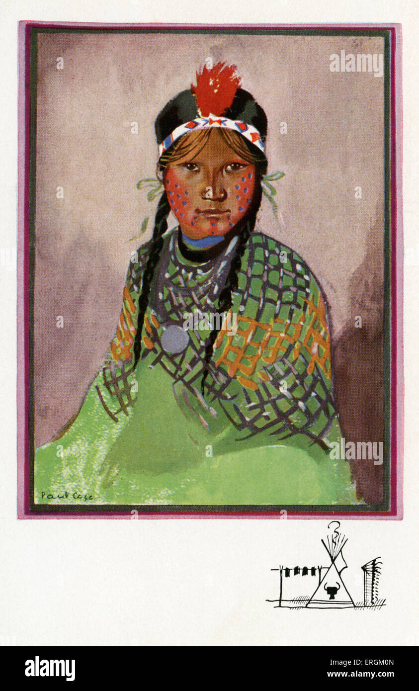 Sioux girl, after an illustration by Paul Cage, 1931 Stock Photo - Alamy