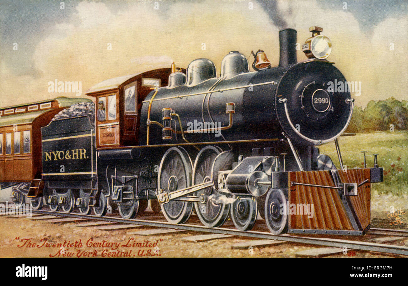 The 20th Century Limited. Express passenger train operated by the New York Central Railroad from 1902 to 1967. Stock Photo