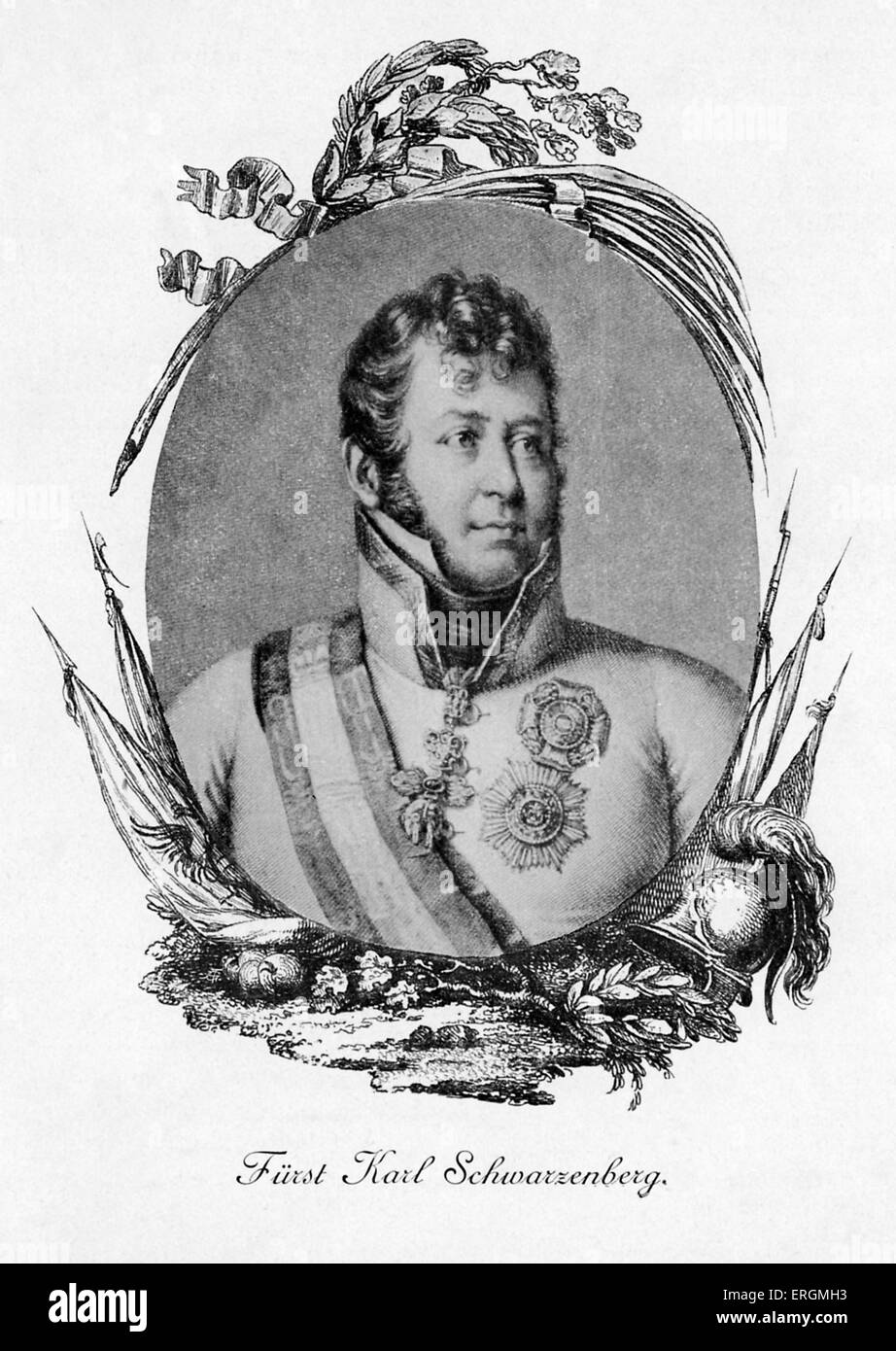 Karl Philipp, Prince of Schwarzenberg (1771-1820) was an Austrian Field Marshal who fought against France during the Napoleonic Stock Photo