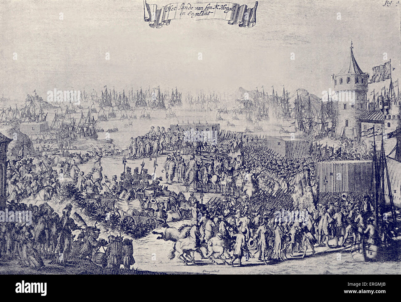 The Landing of William of Orange, 1688, also known as the Glorious ...